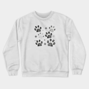 Paw prints with snowflakes Crewneck Sweatshirt